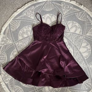 My Michelle Burgundy Purple Dress